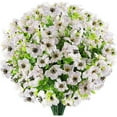 thumbnail image 1 of Sinhoon 12 Bundles Artificial Flowers UV Resistant Fake Plants Outdoor Faux Plastic Flowers Garden Home Decor (White), 1 of 9