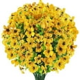 thumbnail image 1 of Sinhoon 12 Bundles Artificial Flowers UV Resistant Fake Plants Outdoor Faux Plastic Flowers Garden Home Decor (Yellow), 1 of 10