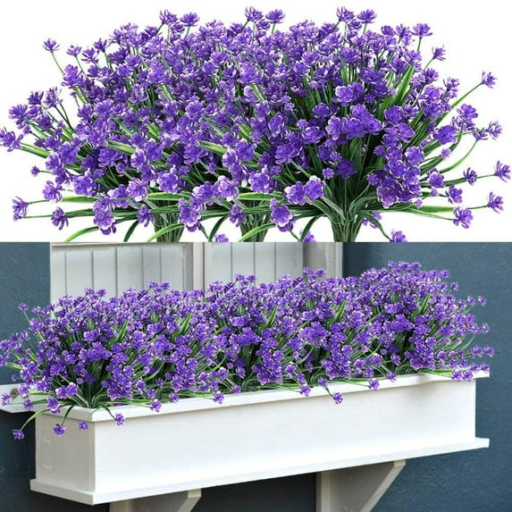 Sinhoon 12pcs Artificial Flowers,Fake Flowers Picks for Office Decorations Floral Arrangements DIY Wreath Holiday Tables Party Home Decor and Home Garden Decoration( Purple)