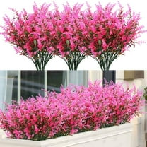 Sinhoon 14” Artificial Plastic Pink Lavender Bouquet (8 Count)