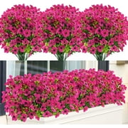 Sinhoon 18 Bundles Artificial Flowers UV Resistant Outdoor Flowers Garden Window Box Porch Home Decor (Purple)