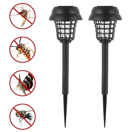 Sinhoon 2 PCS Solar Garden Light Outdoors Powered Energy LED Light Pest Bug Insect Mosquito Killer Lamp for Garden Lawn Fence Fly Bug Outdoor Yard
