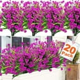 thumbnail image 1 of Sinhoon 20 Bundles Artificial Flowers for Outdoor Decoration, UV Resistant Faux Outdoor Plastic Greenery Shrubs Plants Fake Flowers Hanging Planter Home Garden Decor (Pink), 1 of 11