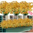 thumbnail image 1 of Sinhoon 20 Bundles Artificial Outdoor Flowers UV Resistant Fake Flowers No Fade Faux Plastic Greenery Shrubs Garden Porch Window Box Decorating (Yellow), 1 of 7