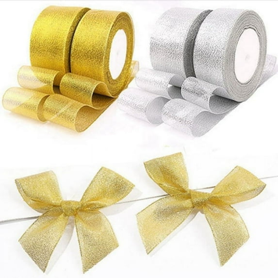 Sinhoon 25 Yards Fabric Decor Organza Ribbon DIY Handicraft Accessories Christmas Wedding Decorations for Hair, Balloons, Sewing, Floral, Party