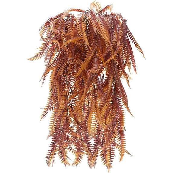 Sinhoon 2Pcs Artificial Hanging Ferns Plants 2.62ft Hanging Boston Ferns Faux Hanging Plant Artificial Ferns for Fall Thanksgiving Halloween Indoor Outdoor House Wedding Party Autumn Decoration