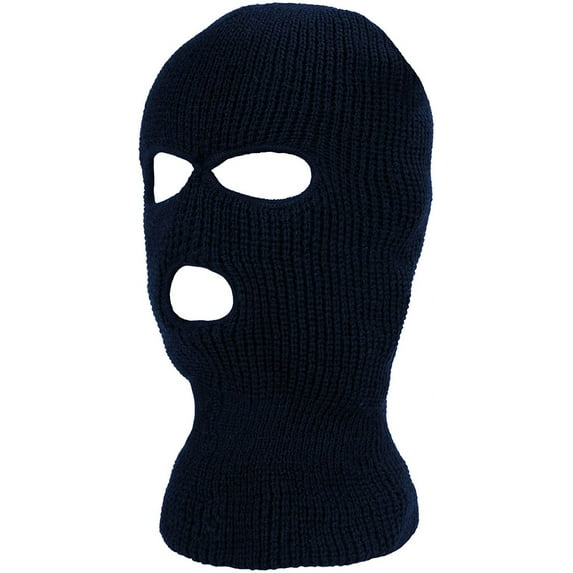 Sinhoon 3-Hole Knitted Full Face Cover Ski Neck Gaiter, Winter Balaclava Warm Knit Beanie for Outdoor Sports (Navy)