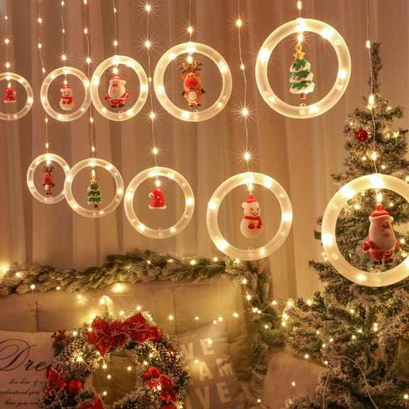 Sinhoon 3M Christmas LED Hanging Lights USB LED Fairy Lights for Curtain Yard Decoration Merry Christmas Santa Claus Snowman String Lights