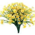 thumbnail image 1 of Sinhoon 4 Bundles Artificial Daisy Mums Flowers Outdoor Fake Flowers for Decoration No Fade Faux Plastic Flower Garden Porch Window Box Décor (Yellow), 1 of 8