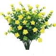 thumbnail image 1 of Sinhoon 4 bundles Artificial Flowers, Fake Outdoor UV Resistant Plants Faux Plastic Greenery Shrubs Indoor Outside Hanging Planter Home Garden Decorating(Yellow), 1 of 14