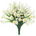 thumbnail image 1 of Sinhoon 6 Bundles Artificial Daisy Mums Flowers Outdoor Fake Fall Flowers for Decoration No Fade Faux Plastic Autumn Flower Garden Porch Window Box Decor, White, 1 of 8