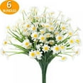 thumbnail image 1 of Sinhoon 6 Bundles Artificial Daisy Mums Flowers Outdoor Fake Fall Flowers for Decoration No Fade Faux Plastic Autumn Flower Garden Porch Window Box Decor, 1 of 7
