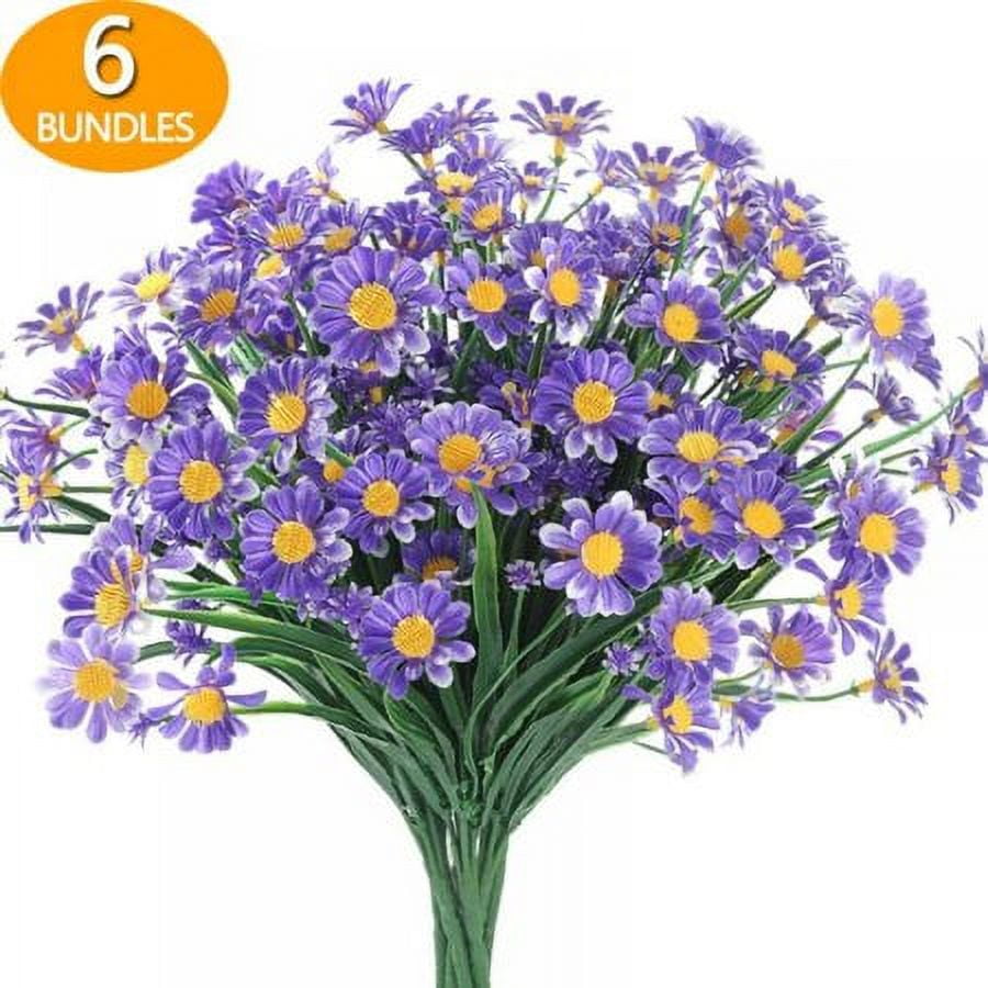 Sinhoon 6 Bundles Artificial Daisy Mums Flowers Outdoor Fake Fall