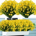 thumbnail image 1 of Sinhoon 6 Bundles Artificial Fake Flowers Plastic Plants Greenery Shrubs UV Resistant Faux Flowers for Indoor Outdoor Garden Hanging Porch Window Box Farmhouse Wedding Decor (Yellow), 1 of 9