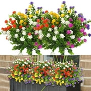 Sinhoon 6 Bundles Artificial Flowers Outdoor Flowers , UV Resistant Greenery Shrubs for Hanging Garden Porch Window Box D脙漏cor (Random Color)