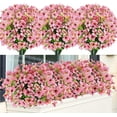 thumbnail image 1 of Sinhoon 6 Bundles Artificial Flowers UV Resistant Fake Plants Outdoor Faux Plastic Flowers Garden Window Box Porch Home Decor (Pink), 1 of 7