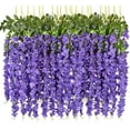 thumbnail image 1 of Sinhoon 6 Pack 3.75 Feet/Piece Artificial Fake Wisteria Vine Ratta Hanging Garland Silk Flowers String Home Party Wedding Decor (White), 1 of 7