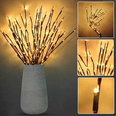 Sinhoon 6 Pack LED Branch Lights Battery Powered Decorative Lights Willow Twig Lighted Branch for Home Decoration -30 Inch 20 LEDs (Warm White)