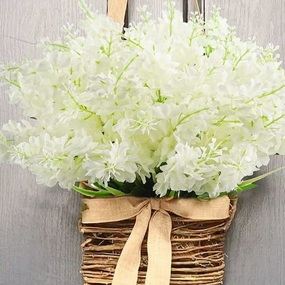 Sinhoon 6 Packs Artificial Flowers Bouquets Wisteria Hyacinth Fake Bulk For Vase Home Decor Indoors Outdoors Garden Hotel Party Wedding Decoration,White