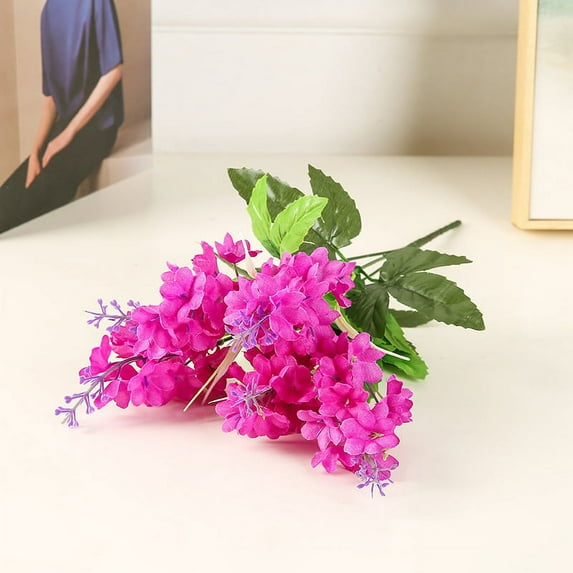 Sinhoon 6 Packs Artificial Flowers Bouquets Wisteria Hyacinth Fake Bulk For Vase Home Decor Indoors Outdoors Garden Hotel Party Wedding DecorationRose red