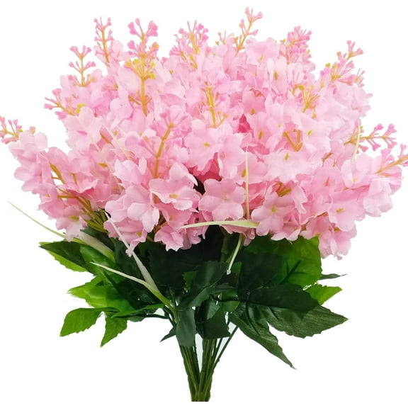 Sinhoon 6pcs Artificial Silk Flowers Fake Hyacinth Floral Plants Arrangements Outdoor Indoor Home Garden Hotel Wedding (Pink)