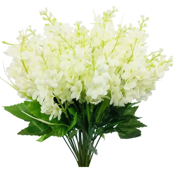Sinhoon 6pcs Artificial Silk Flowers Hyacinth Floral Arrangements Outdoor Indoor Home Garden Hotel Wedding (White)