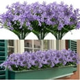 thumbnail image 1 of Sinhoon 8 Bundles Artificial Daffodils Flowers, Fake Artificial Greenery UV Resistant No Fade Faux Plastic Plants for Wedding Bridle Bouquet Indoor Outdoor Home Garden Office Table Vase (Purple), 1 of 8