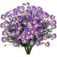 thumbnail image 1 of Sinhoon 8 Bundles Artificial Daisy Flowers Outdoor Decoration UV Resistant Fake Flowers Faux Plastic Plant Indoor Outside Hanging Garden Home Porch Box Decor (Purple), 1 of 6