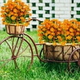 thumbnail image 1 of Sinhoon 8 Bundles Artificial Daisy Flowers Outdoor Spring Decoration UV Resistant Fake Flowers Faux Plastic Greenery Shrub Plant Indoor Outside Hanging Home Garden Window Porch Box Décor(Orange), 1 of 12