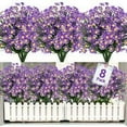 thumbnail image 1 of Sinhoon 8 Bundles Artificial Daisy Flowers Outdoor Spring Decoration UV Resistant Fake Flowers Faux Plastic Greenery Shrub Plant Indoor Outside Hanging Home Garden Window Porch Box Dcor(Purple), 1 of 12