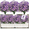 thumbnail image 1 of Sinhoon 8 Bundles Artificial Daisy Flowers UV Resistant Fake Flowers Faux Plastic Greenery Shrub Plant Indoor Outside Hanging Home Garden Decor (Purple), 1 of 7