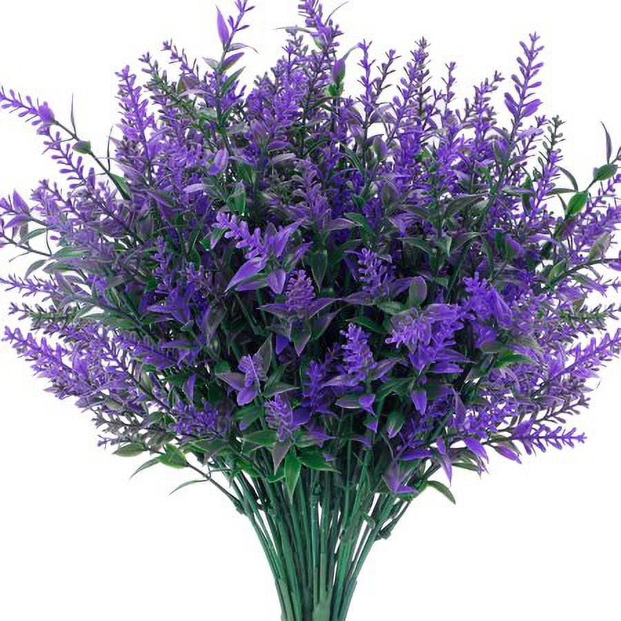 Sinhoon 8 Bundles Artificial Flowers Fake Lavender Plants Indoor UV ...