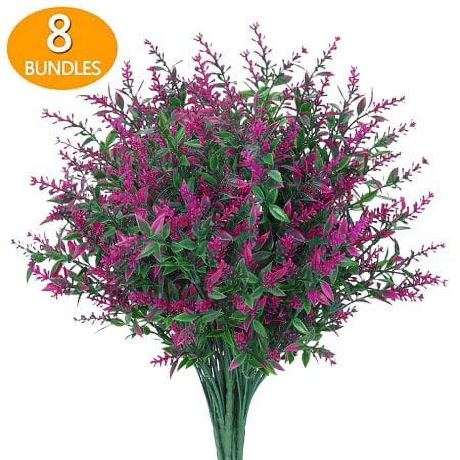Sinhoon 8 Bundles Artificial Flowers Fake Outdoor Plants Faux UV ...