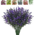thumbnail image 1 of Sinhoon 8 Bundles Artificial Lavender Fake Plant Outdoor UV Resistant Faux Flower Plastic Decorations Indoor Outside Hanging Bouquet for Garden Porch Ornament (Purple), 1 of 6
