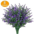 thumbnail image 1 of Sinhoon 8 Bundles Artificial Lavender Flowers for Outdoor Decoration, UV Resistant Fake Shrubs Greenery Bushes House Office Garden Patio Indoor Outdoor Décor, 1 of 5