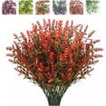 thumbnail image 1 of Sinhoon 8 Bundles Artificial Lavender Flowers for Outdoor Decoration, UV Resistant Fake Shrubs Greenery Bushes House Office Garden Patio Indoor Outdoor Decor (Orange Red), 1 of 7