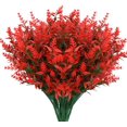 thumbnail image 1 of Sinhoon 8 Bundles Artificial Lavender Flowers Outdoor Fake Flowers for Decoration UV Resistant No Fade Faux Plastic Plants Garden Porch Window Box Décor (Orange Red), 1 of 7