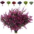 thumbnail image 1 of Sinhoon 8 Bundles Artificial Lavender Flowers Outdoor Fake Plants UV Resistant Plants Faux Plastic Plants for Outdoor Indoor Home Window Garden Wedding Porch Box Hanging Plants Decor (Fuchsia), 1 of 16