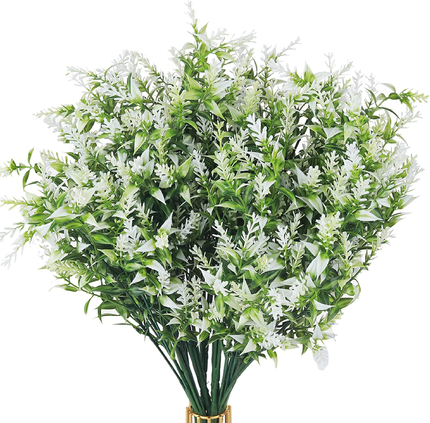 Sinhoon 8 Bundles Artificial Lavender Flowers Outdoor Fake Plants UV ...