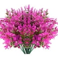 thumbnail image 1 of Sinhoon 8 Bundles Artificial Lavender Flowers Outdoor UV Resistant Fake Flowers No Fade Faux Plastic Plants Garden Porch Window Box Decorating (Rose red), 1 of 14