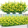 thumbnail image 1 of Sinhoon 8 Bundles Outdoor Artificial Flowers UV Resistant Boxwood Greenery for Indoor Outside Garden Home Decor, Yellow, 1 of 7
