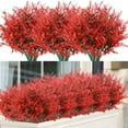 thumbnail image 1 of Sinhoon 8 Bundles Outdoor Artificial Lavender Fake Flowers UV Resistant Shrubs, Faux Plastic Greenery for Indoor Outside Hanging Plants Garden Porch Window Box Home Wedding Farmhouse Decor (Red), 1 of 15