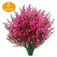 thumbnail image 1 of Sinhoon 8 Bundles Outdoor Artificial Lavender Fake Flowers UV Resistant Shrubs, Faux Plastic Greenery for Indoor Outside Christmas decoration, 1 of 6
