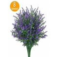 thumbnail image 1 of Sinhoon 8 Bundles Outdoor Artificial Lavender Fake Flowers UV Resistant Shrubs, Faux Plastic Greenery for Indoor Outside Christmas decoration, 1 of 7
