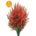 thumbnail image 1 of Sinhoon 8 Bundles Outdoor Artificial Lavender Fake Flowers UV Resistant Shrubs, Faux Plastic Greenery for Indoor Outside Decoration (Orange), 1 of 7