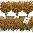 thumbnail image 1 of Sinhoon Artificial Flowers Outdoor, 8 Bundles Faux Flowers Plants Outdoor UV Resistant Greenery Shrubs Plants Artificial Fake Flowers Indoor Outside Hanging Planter Home Garden Decor (Red), 1 of 12
