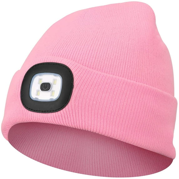 Sinhoon Beanie Hat with Light Unisex LED Beanie Hat with Light USB Rechargeable Running Hat Alpine Cap Gift for Men and Women Teens