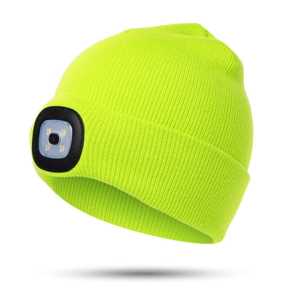 Sinhoon Child Headlight Cap 4 LED Night Lighting Beanie Hat with Light USB Rechargeable Hat High Brightness Ultra Soft Multipurpose Camping Decoration Clothing Accessories