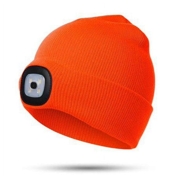 Sinhoon Child Headlight Cap 4 LED Night Lighting Beanie Hat with Light USB Rechargeable Hat High Brightness Ultra Soft Multipurpose Camping Decoration Clothing Accessories