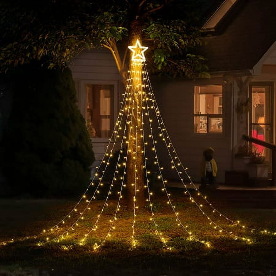 Sinhoon Christmas Decoration Star String Lights, LED Waterfall ...